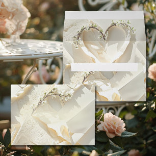 Sunlit Garden Heart on Warm Ivory Paper Envelope