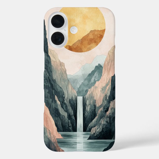 Sunlit Gorge Reflection Phone Case (Back)