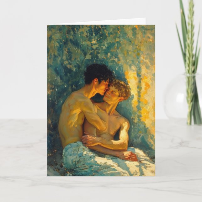Sunlit Granite Embrace Card (Front)