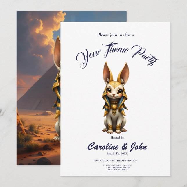 Sunlit Guardian – Desert Relic Bunny.  Invitation (Front/Back)