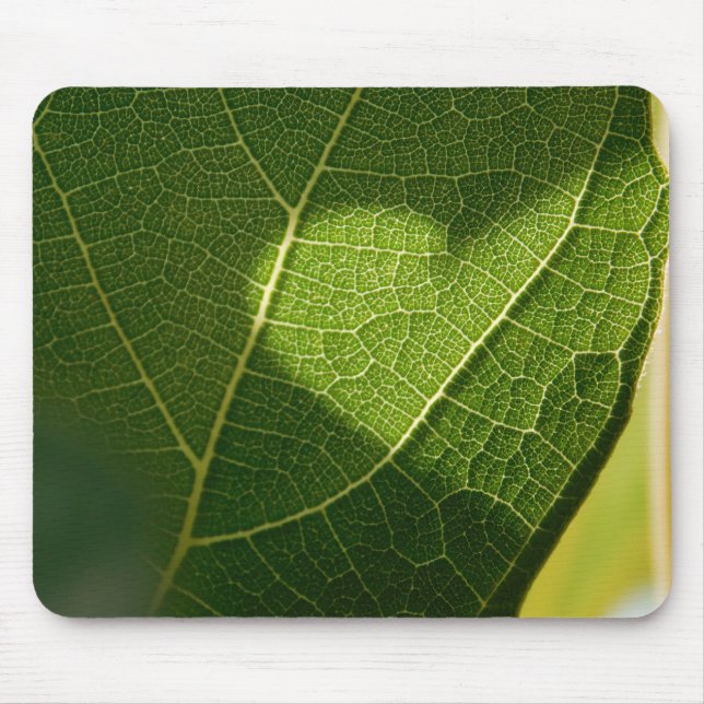 Sunlit Heart Leaf Mouse Pad (Front)
