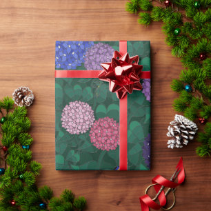 Sunlit Hydrangea Garden Pewter Large Wrapping Paper