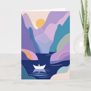 Sunlit Lake Reflection Card