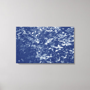 Sunlit Leaves - Cyanotype Effect Canvas Print