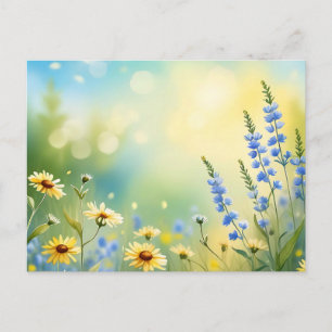 Sunlit Meadow Watercolor Postcard