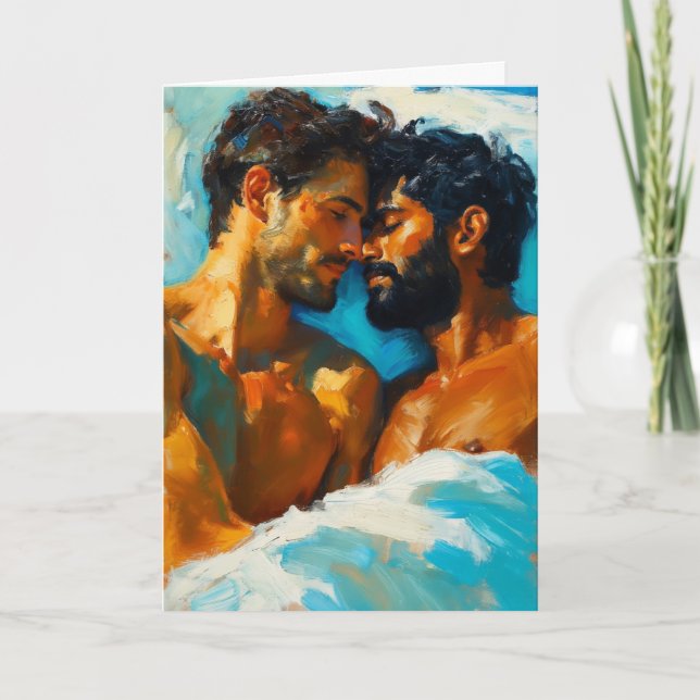 Sunlit Mediterranean Embrace Card (Front)