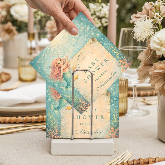 Sunlit Mermaid Reef Baby Shower Napkin (Creator Uploaded)