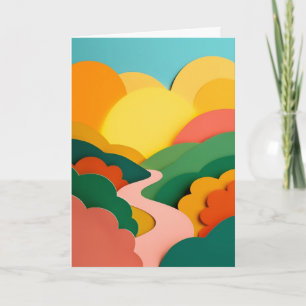 Sunlit Mountain Path Journey Card