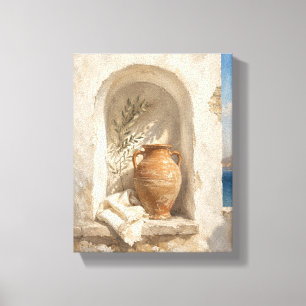 Sunlit Naxos Alcove Mediterranean Still Life Canva Canvas Print