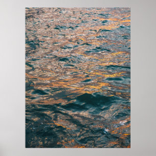 Sunlit Ocean Waves - Reflective Nature Photography Poster