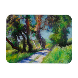 Sunlit Olive Grove Pastel Landscape Magnet