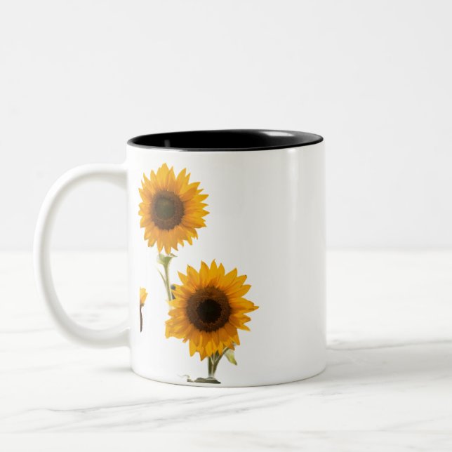 Sunlit Optimism - Sunflower Sketch Mug (Left)
