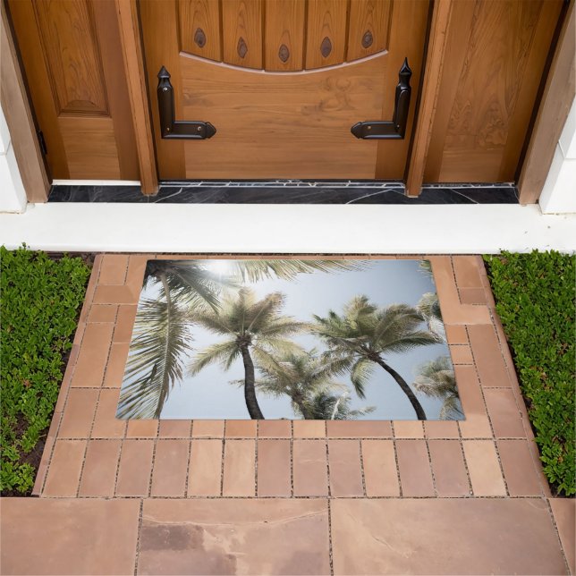 Sunlit Palm Jungle #1 #tropical #wall #art Doormat (Outdoor)