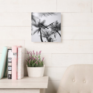 Sunlit Palm Jungle #2 #tropical #wall #art Square Wall Clock