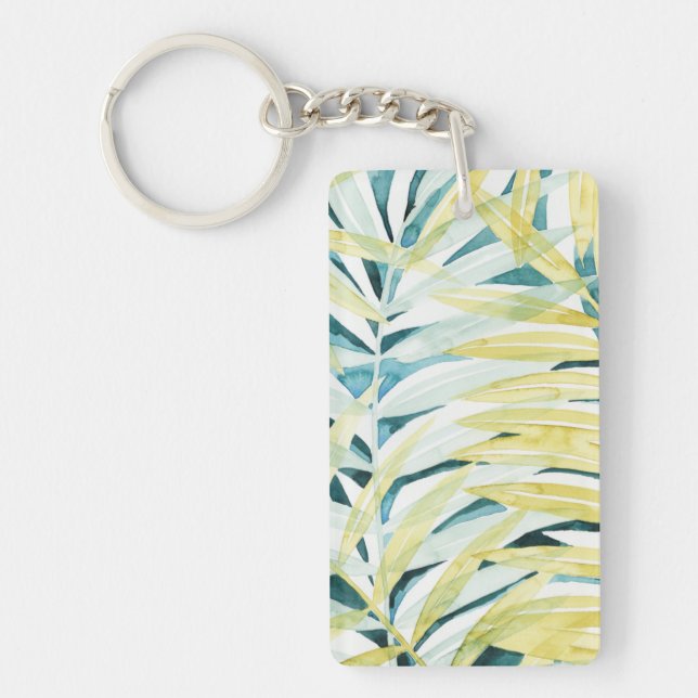 Sunlit Palms - Palm Tree Leaves Keychain (Front)