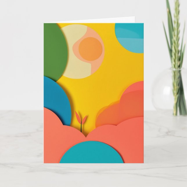 Sunlit Paper Cut Garden Card (Front)