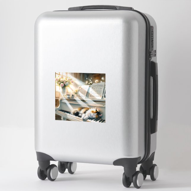 Sunlit Piano Cat Cottagecore Dream (Suitcase)