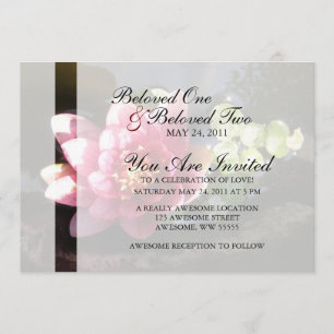 Sunlit Pink Water Lily Invitation