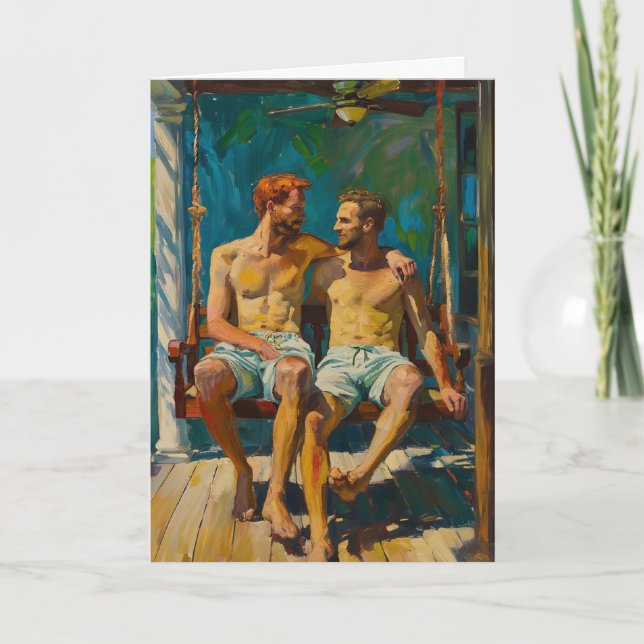 Sunlit Porch Embrace Card (Front)