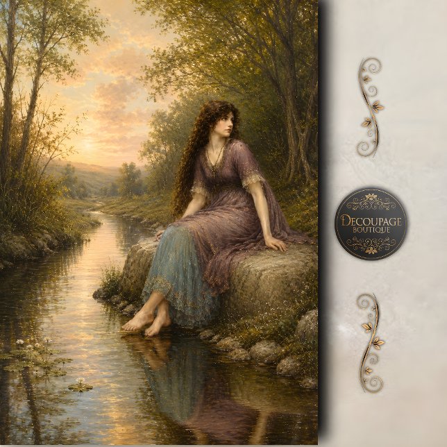 Sunlit River Maiden Decoupage Tissue Paper (Sunlit River Maiden Decoupage Tissue Paper)