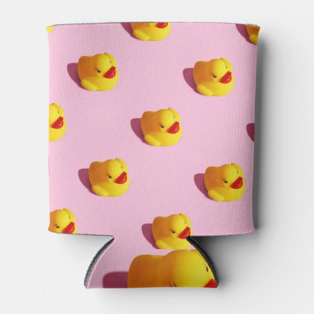 Sunlit rubber duck, minimal wallpaper can cooler (Front)