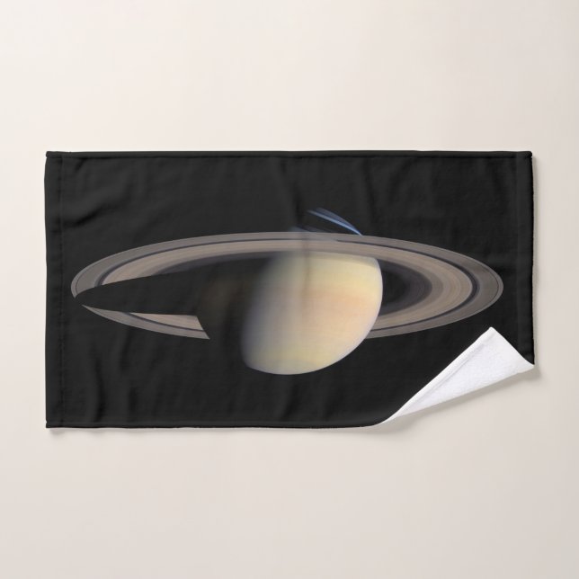 Sunlit Saturn Gas géant Planet par Cassini (Serviette à main)