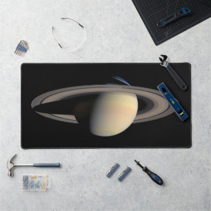Sunlit Saturn Gas Giant Planet by Cassini Desk Mat