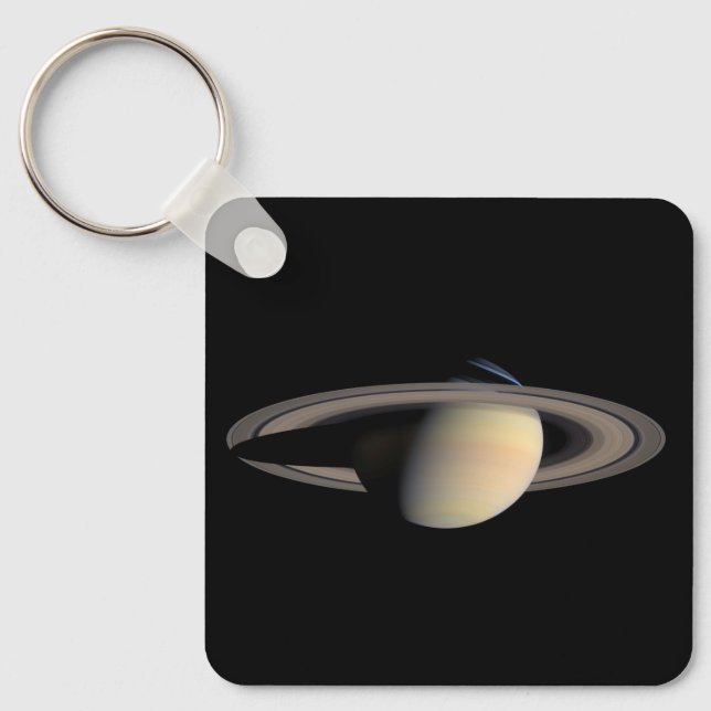 Sunlit Saturn Gas Giant Planet by Cassini Keychain (Front)