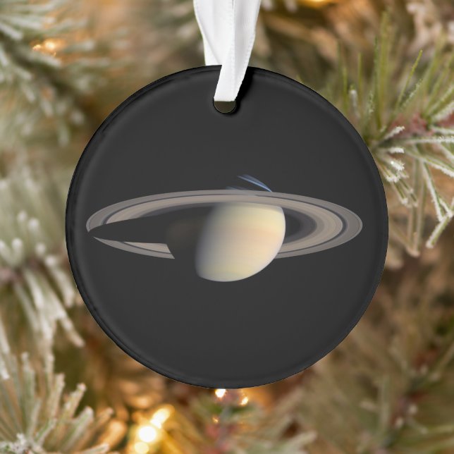 Sunlit Saturn Gas Giant Planet by Cassini Ornament (Tree)
