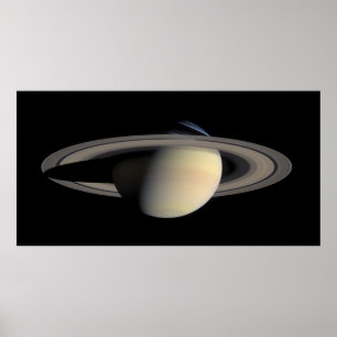 Sunlit Saturn Gas Giant Planet by Cassini Poster