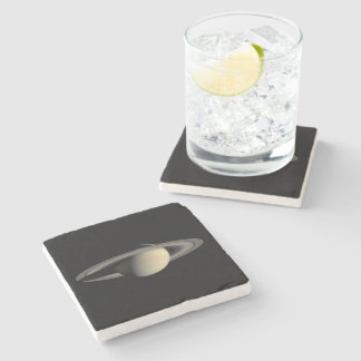 Sunlit Saturn Gas Giant Planet by Cassini Stone Coaster