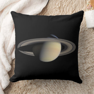 Sunlit Saturn Gas Giant Planet by Cassini Throw Pillow