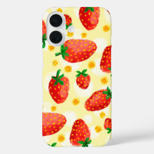 Sunlit Strawberries & Daisies iPhone 16 Case