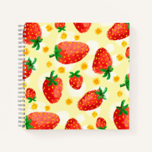 Sunlit Strawberries & Daisies  Notebook