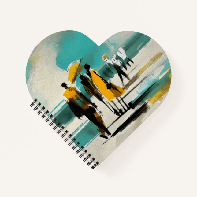 Sunlit Stroll – Abstract Figures In Open Light Notebook (Front)