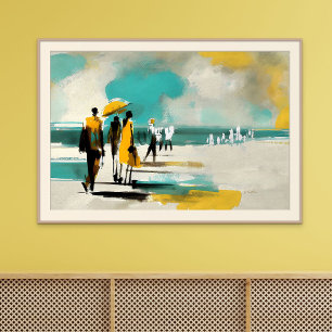 Sunlit Stroll – Abstract Figures In Open Light Poster