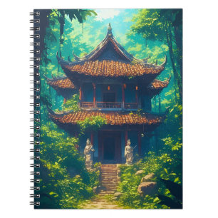 Sunlit Thai House in Lush Jungle Notebook