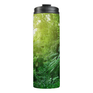 Sunlit tree canopy in tropical jungle  thermal tumbler