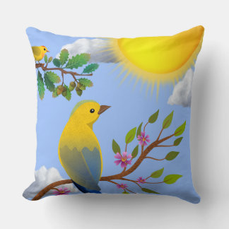 Sunlit Tree of Hope Throw Pillow