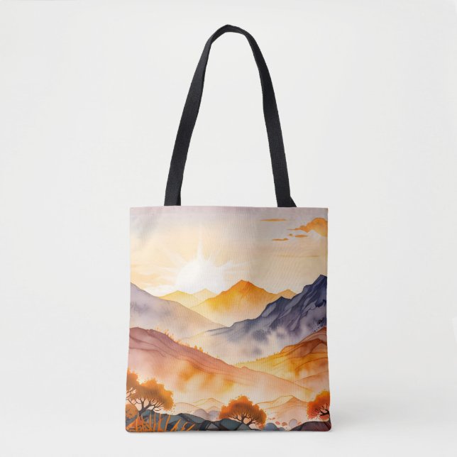 Sunlit Trees and Shadowed Valleys Tote Bag (Front)