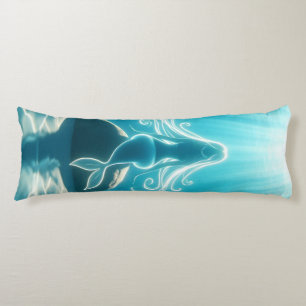 Sunlit, underwater mermaid body pillow