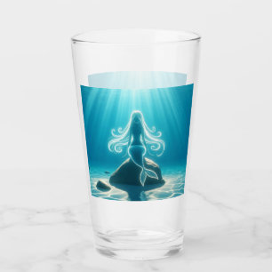 Sunlit, underwater mermaid glass