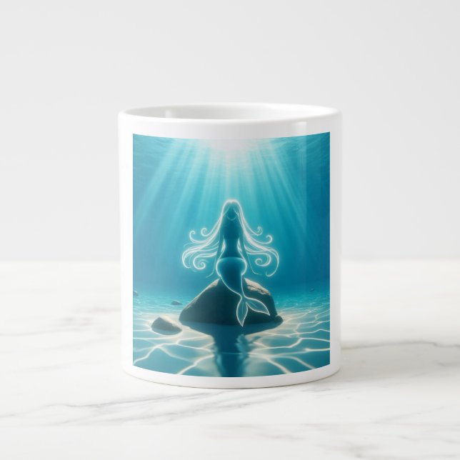 Sunlit, underwater mermaid large coffee mug (Front)