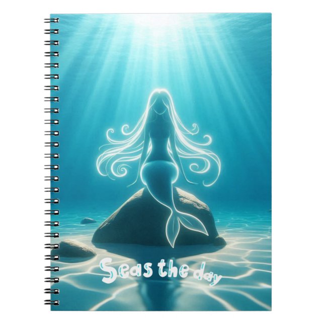 Sunlit, underwater mermaid notebook (Front)