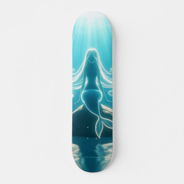 Sunlit, underwater mermaid skateboard (Front)