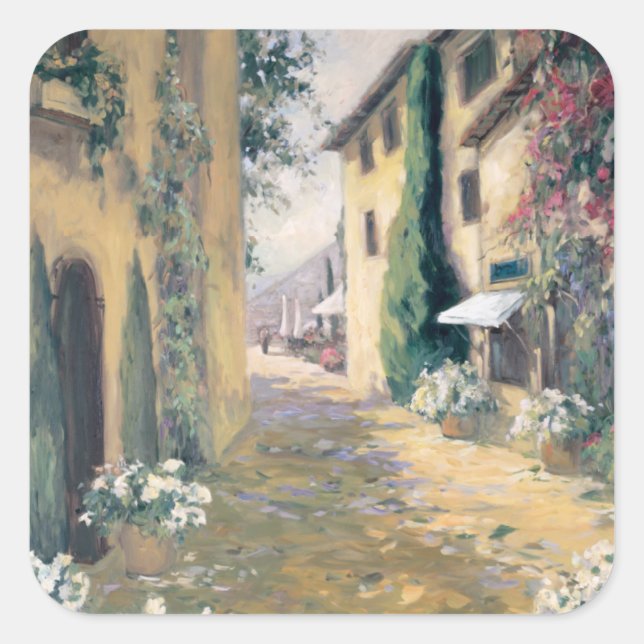 Sunlit Villa I Square Sticker (Front)