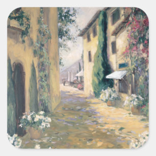 Sunlit Villa I Square Sticker