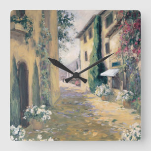 Sunlit Villa I Square Wall Clock