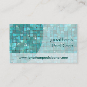 Sunlit water with turquoise tiles business card
