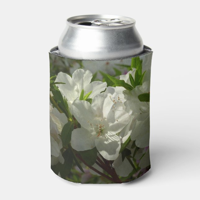Sunlit White Azaleas Beautiful Spring Flowers Can Cooler (Can Front)